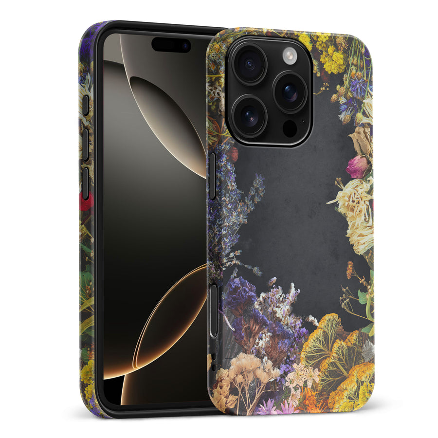 iPhone 16 Pro Max Dried Flowers Phone Case in Black