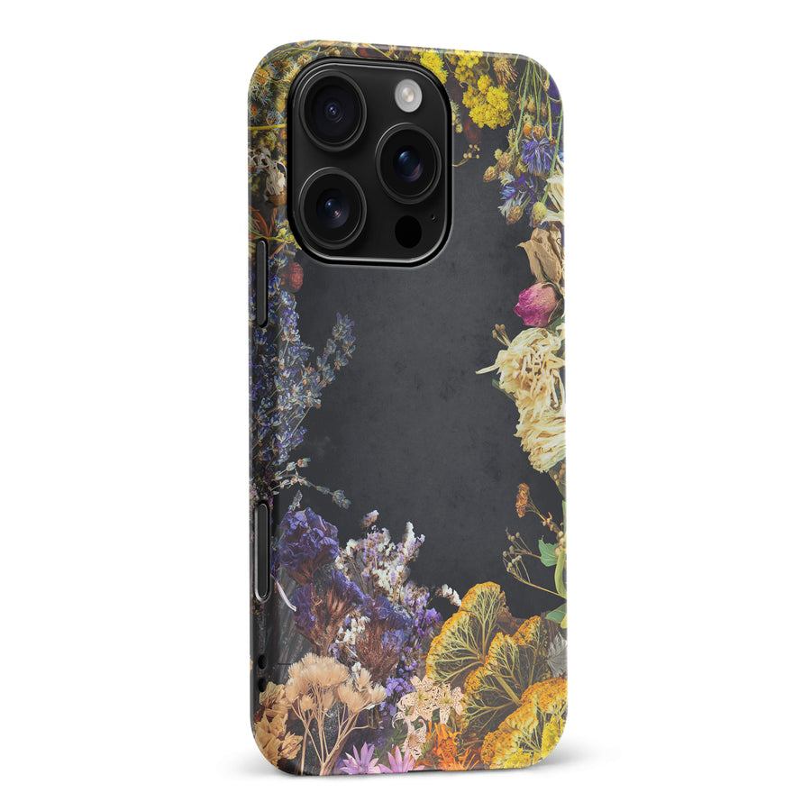 iPhone 16 Pro Max Dried Flowers Phone Case in Black