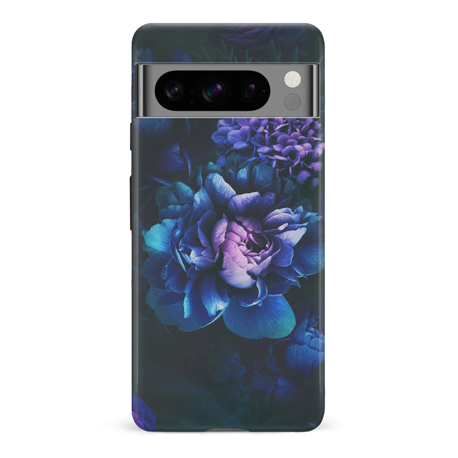 Google Pixel 8 Pro Blue Rose Phone Case in Dark Green
