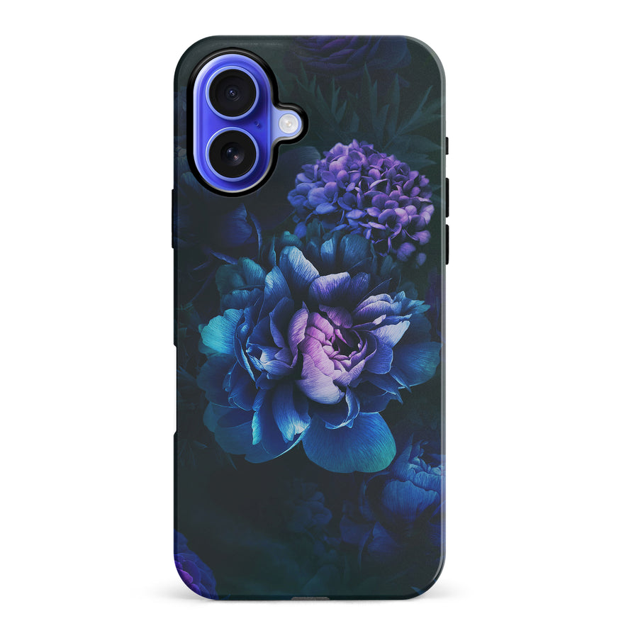 iPhone 16 Plus Blue Rose Phone Case in Dark Green