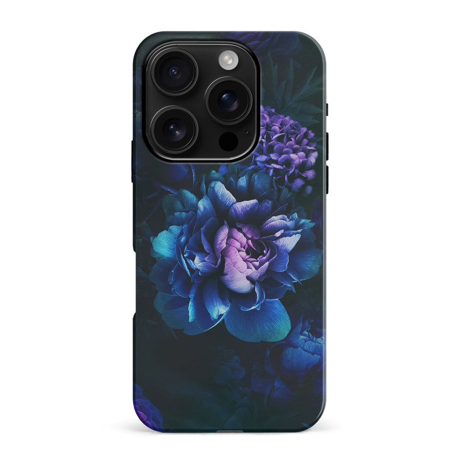 iPhone 16 Pro Max Blue Rose Phone Case in Dark Green