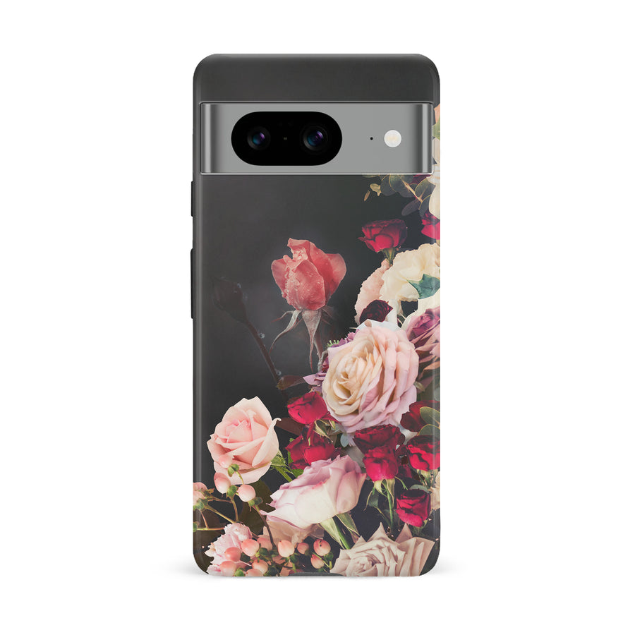 Google Pixel 8 Roses Phone Case in Black