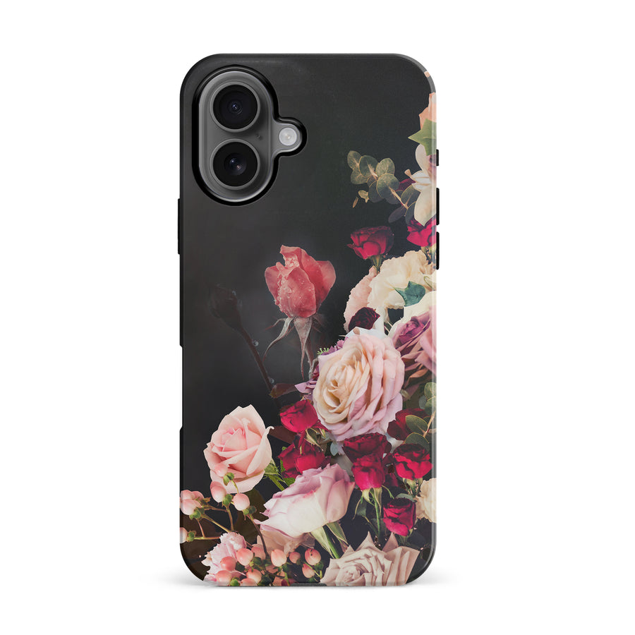 iPhone 16 Roses Phone Case in Black