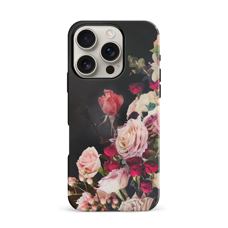 iPhone 16 Pro Roses Phone Case in Black