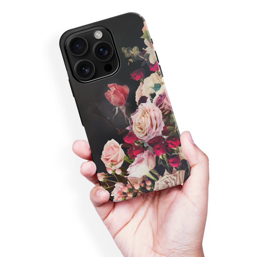 iPhone 16 Pro Max Roses Phone Case in Black