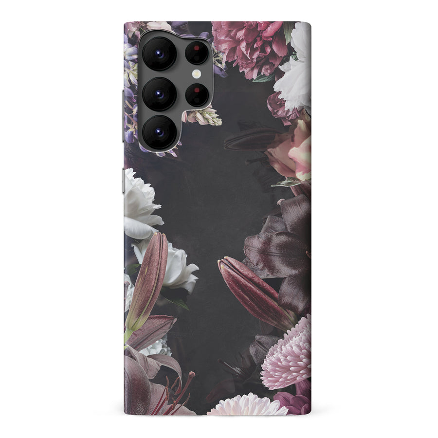 Samsung Galaxy S22 Ultra Flower Garden Phone Case in Black