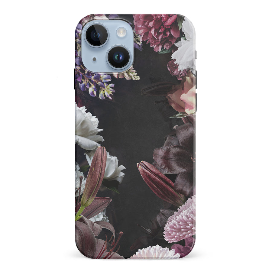 iPhone 15 Flower Garden Phone Case in Black