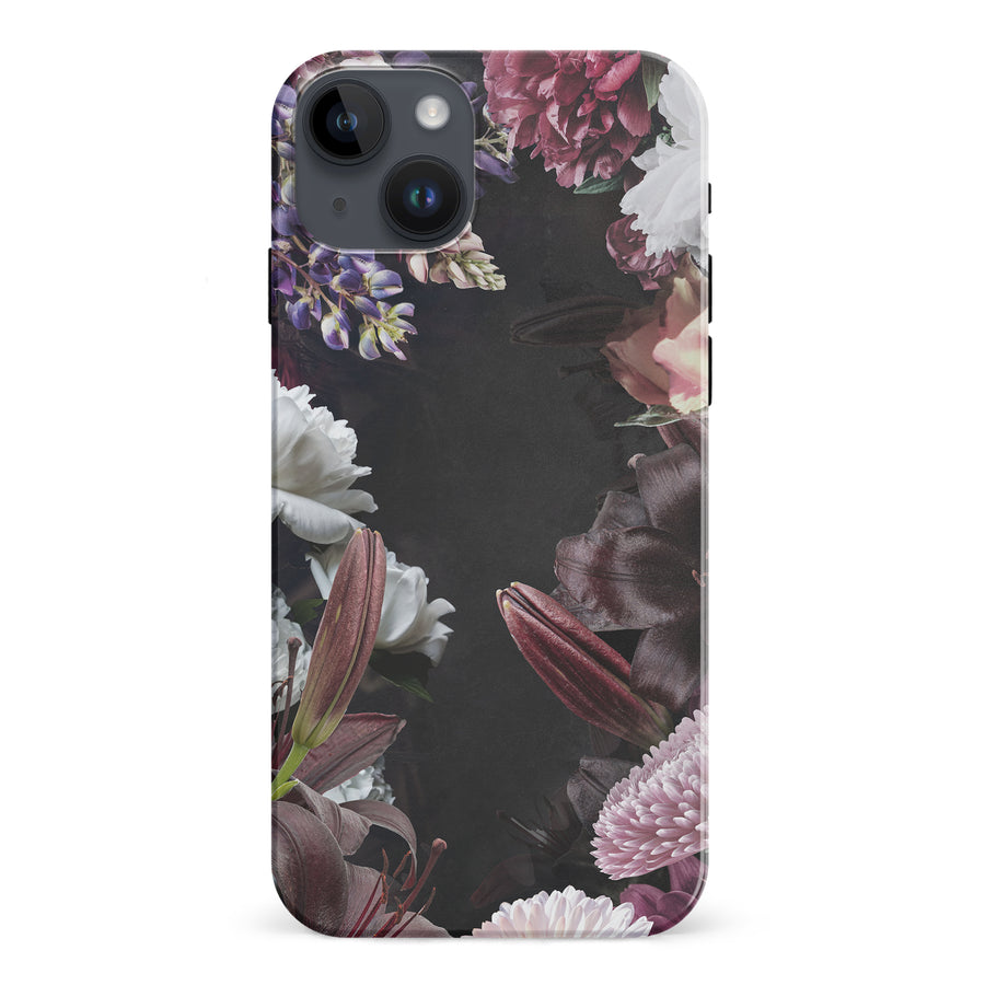 iPhone 15 Plus Flower Garden Phone Case in Black