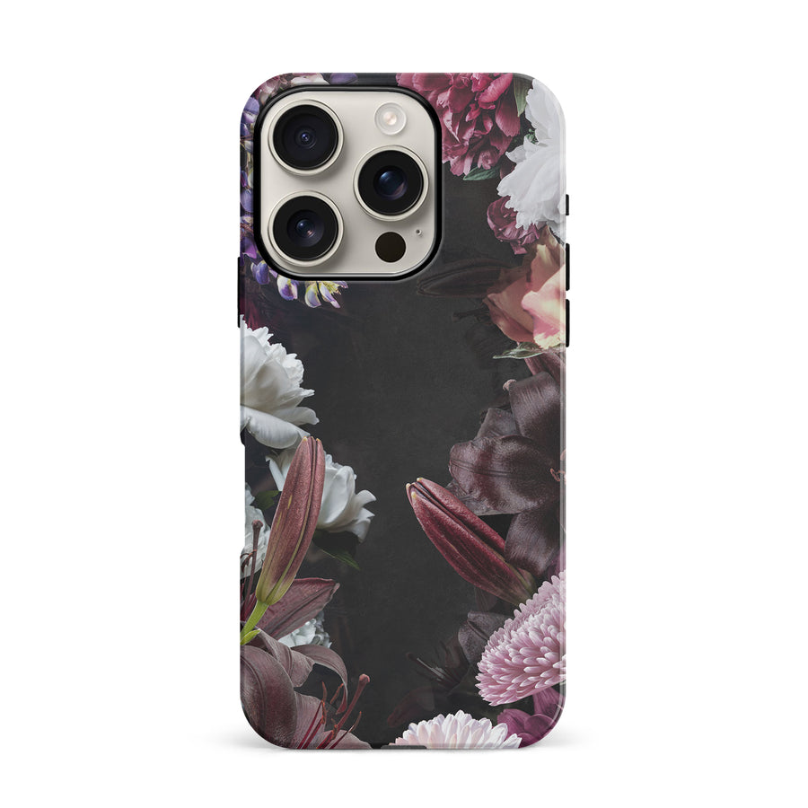 iPhone 16 Pro Flower Garden Phone Case in Black