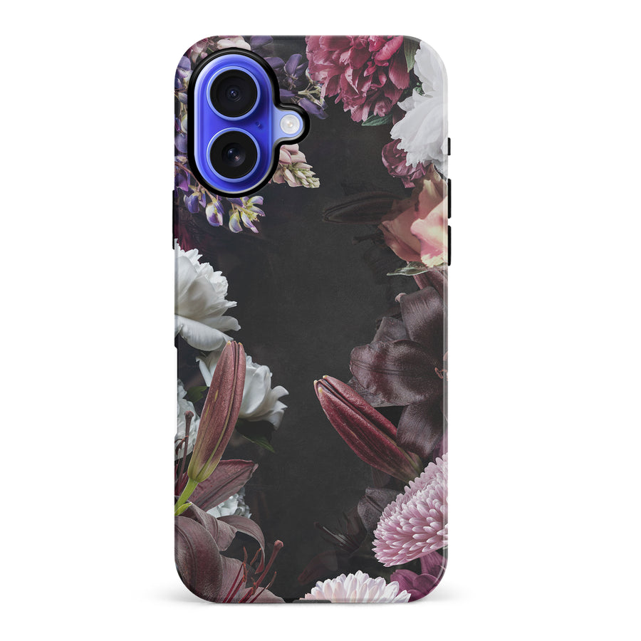 iPhone 16 Plus Flower Garden Phone Case in Black