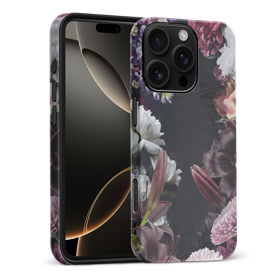 iPhone 16 Pro Max Flower Garden Phone Case in Black