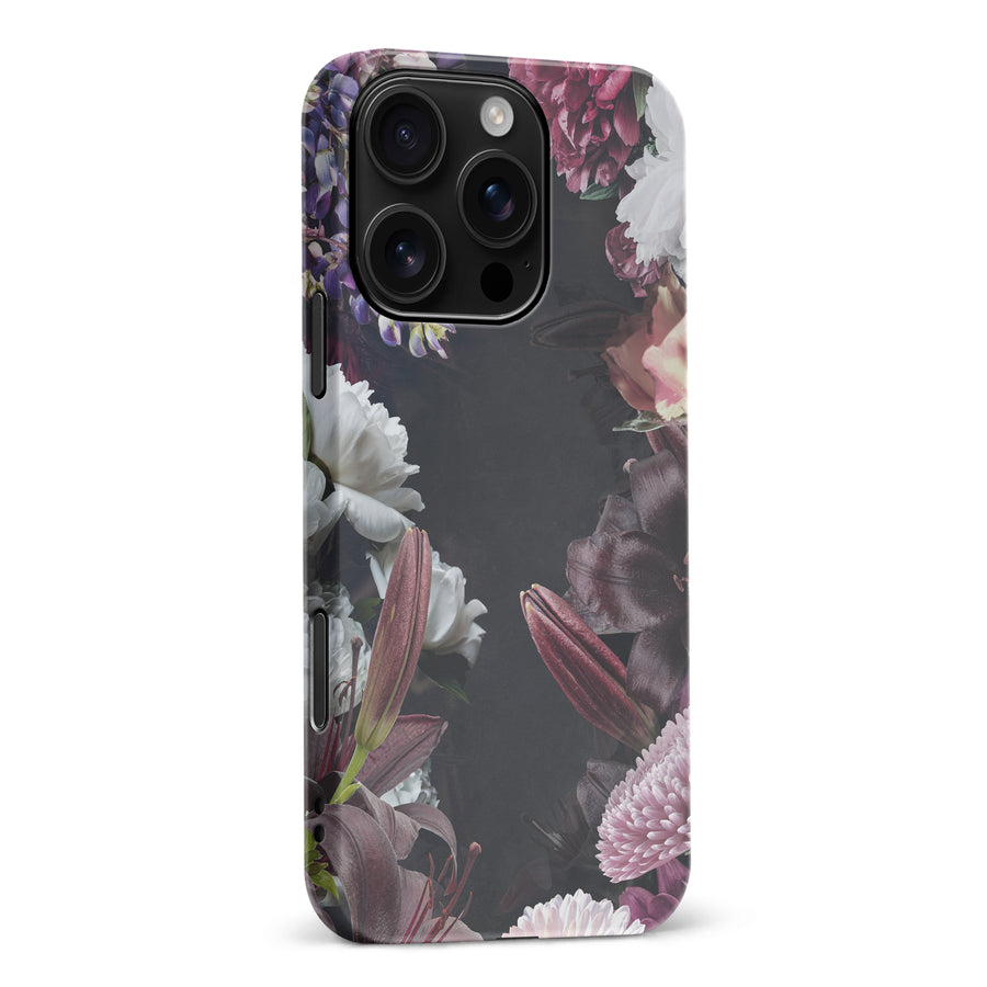 iPhone 16 Pro Max Flower Garden Phone Case in Black