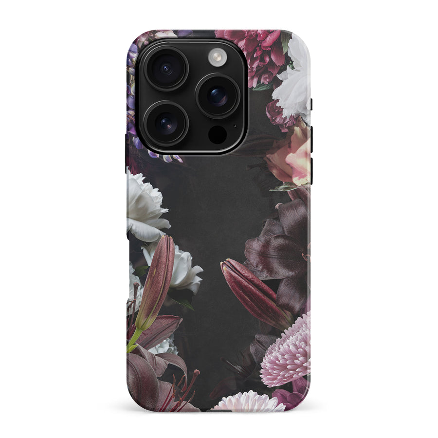 iPhone 16 Pro Max Flower Garden Phone Case in Black