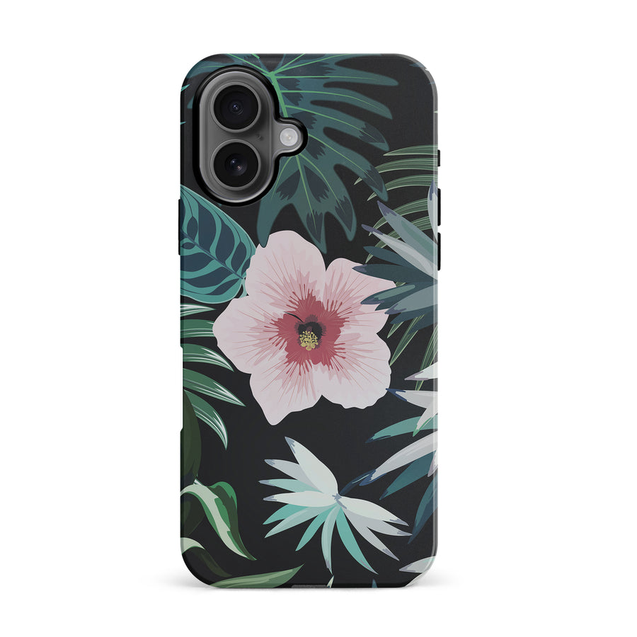 iPhone 16 Tropical Arts Phone Case in Black