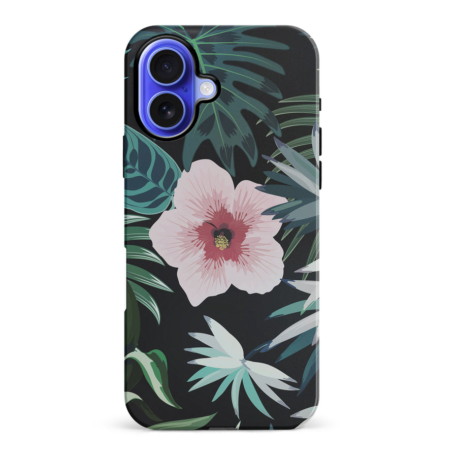 iPhone 16 Plus Tropical Arts Phone Case in Black