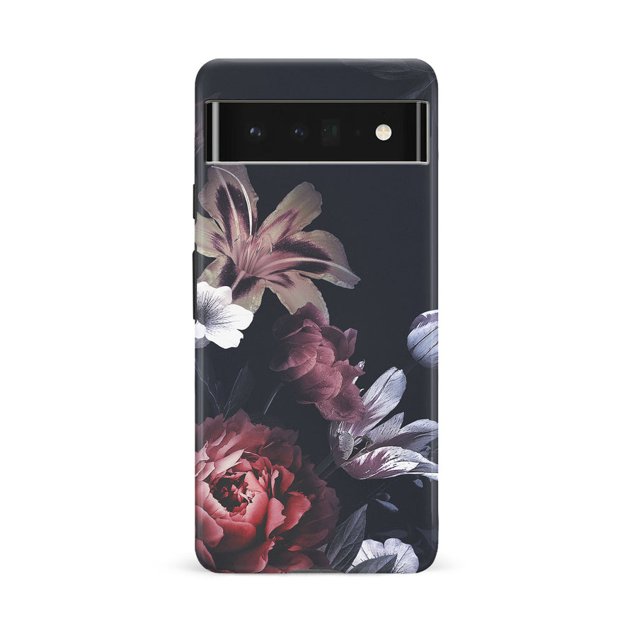 Google Pixel 6A Flower Garden Phone Case in Black
