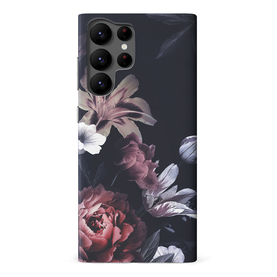 Samsung Galaxy S22 Ultra Flower Garden Phone Case in Black