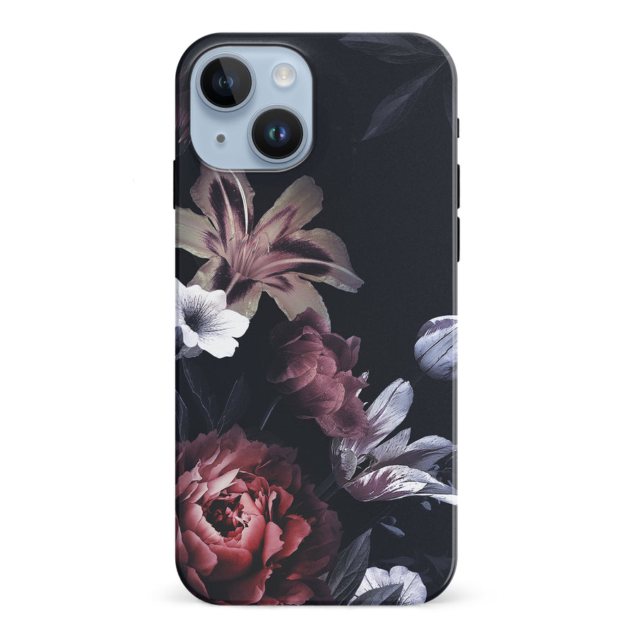 iPhone 15 Flower Garden Phone Case in Black