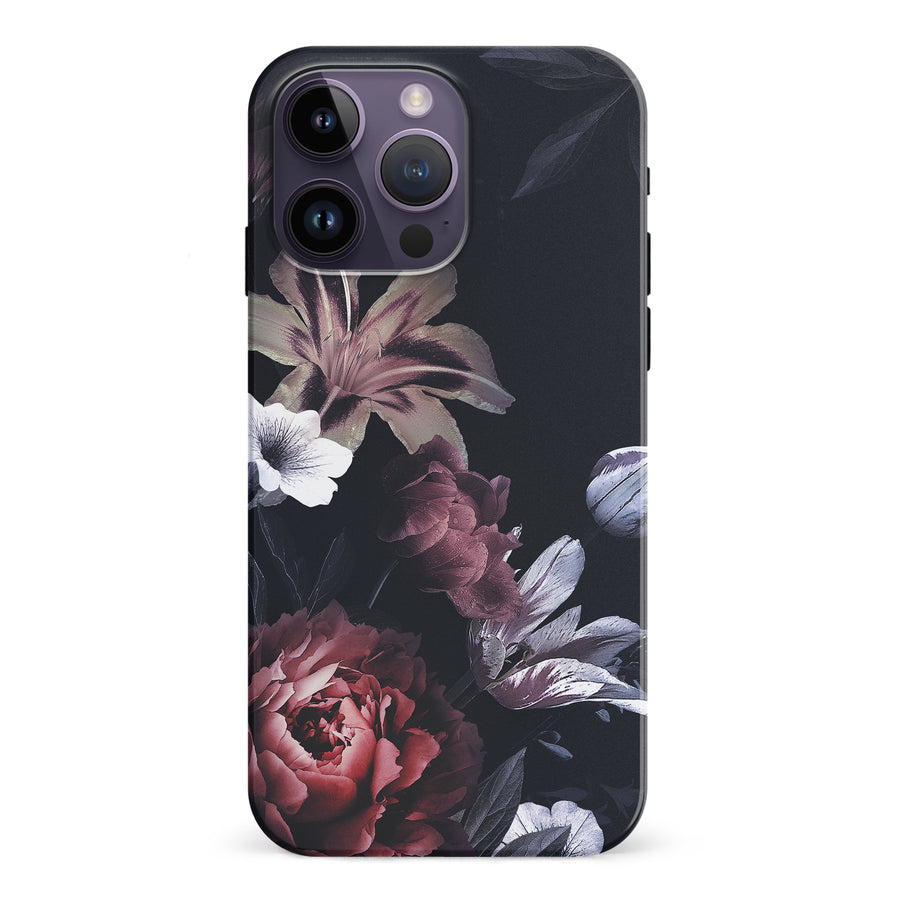iPhone 15 Pro Flower Garden Phone Case in Black