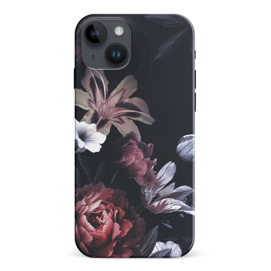 iPhone 15 Plus Flower Garden Phone Case in Black