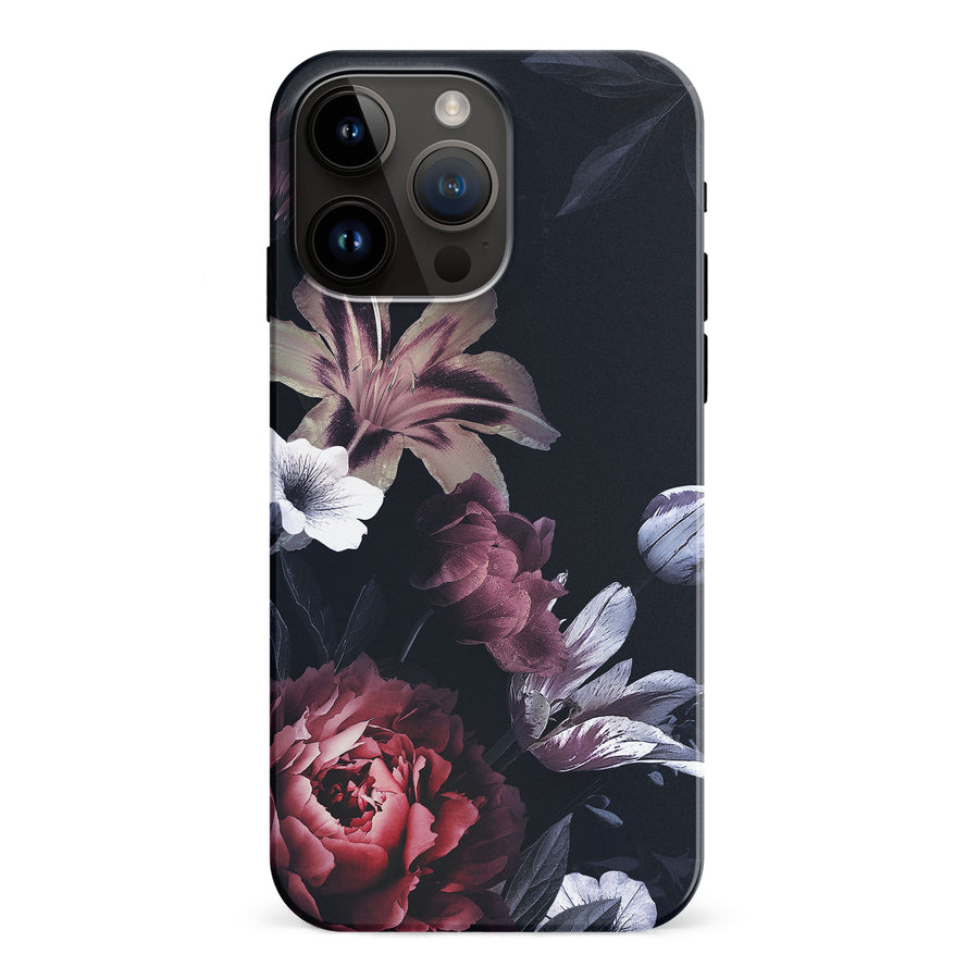 iPhone 15 Pro Max Flower Garden Phone Case in Black