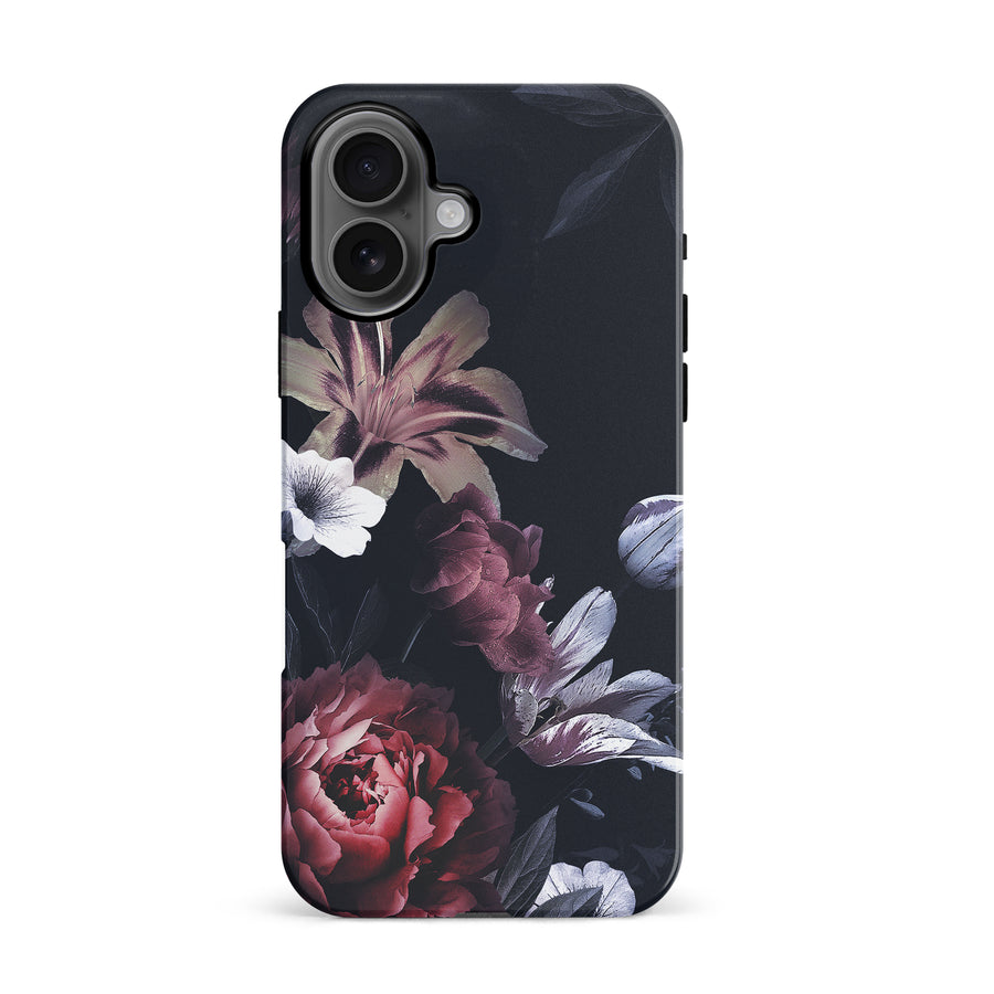 iPhone 16 Flower Garden Phone Case in Black