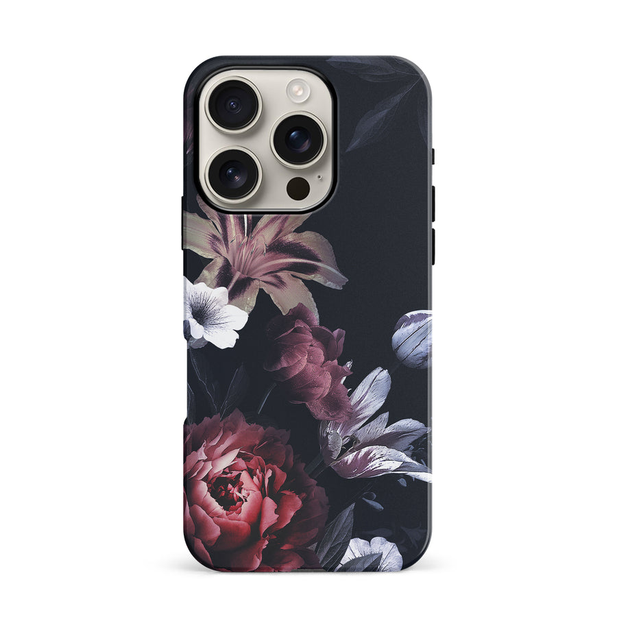 iPhone 16 Pro Flower Garden Phone Case in Black