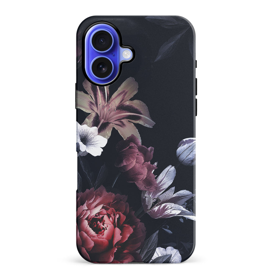 iPhone 16 Plus Flower Garden Phone Case in Black