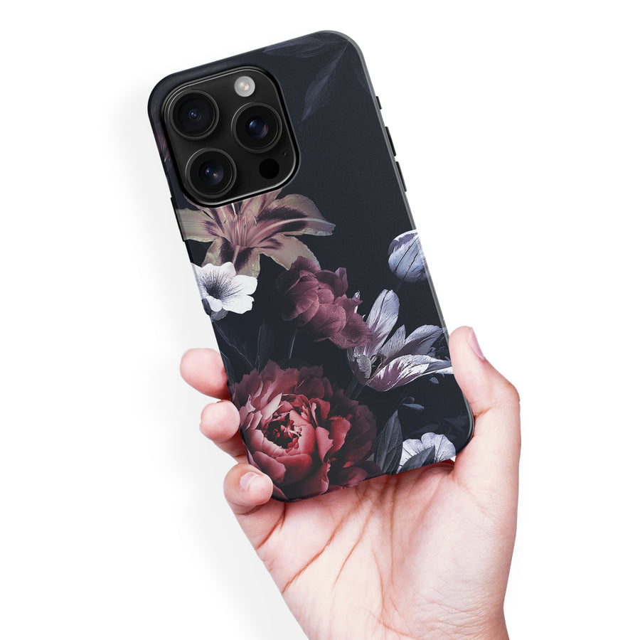 iPhone 16 Pro Max Flower Garden Phone Case in Black