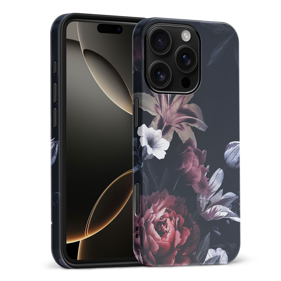 iPhone 16 Pro Max Flower Garden Phone Case in Black