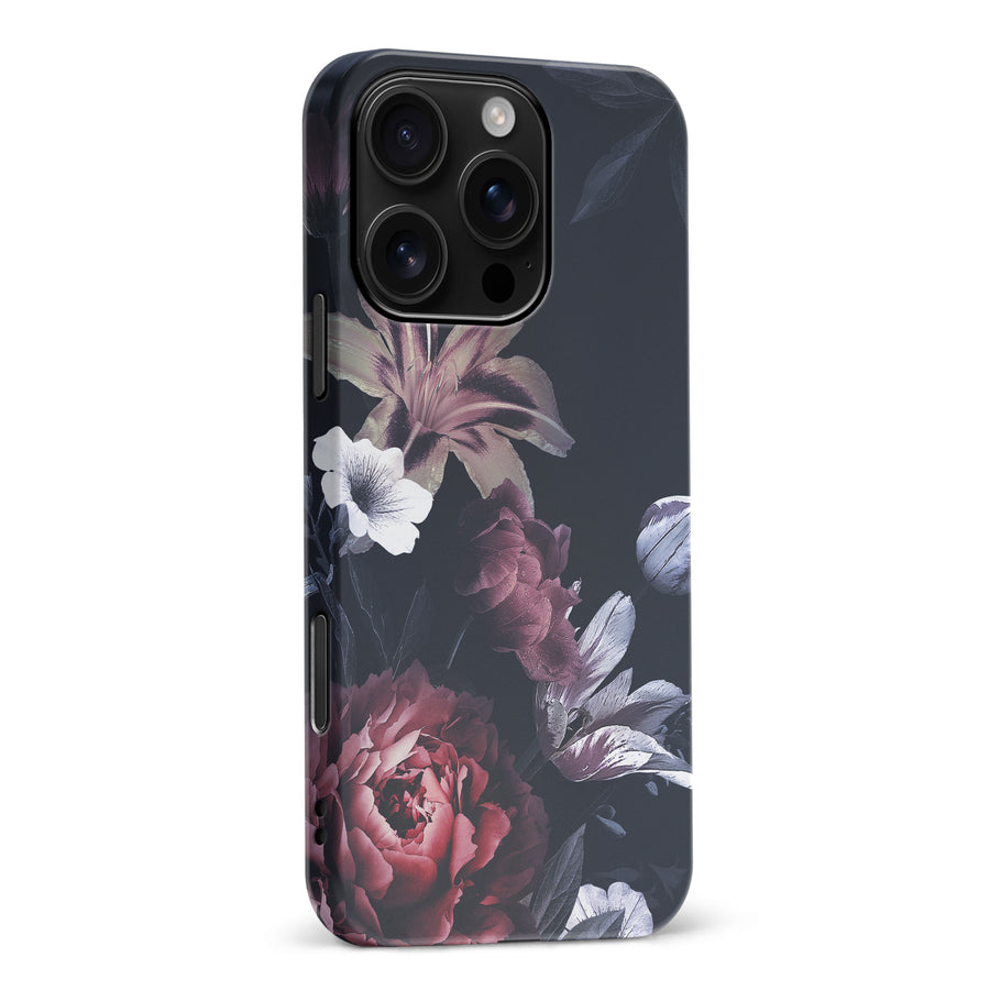 iPhone 16 Pro Max Flower Garden Phone Case in Black