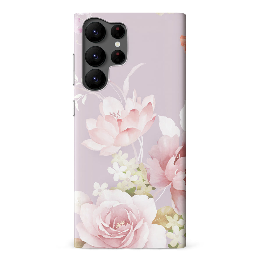 Samsung Galaxy S22 Ultra Pink Floral Phone Case