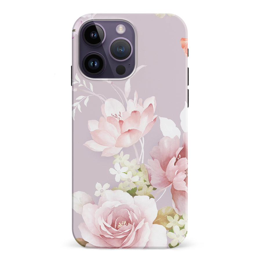 iPhone 15 Pro Pink Floral Phone Case