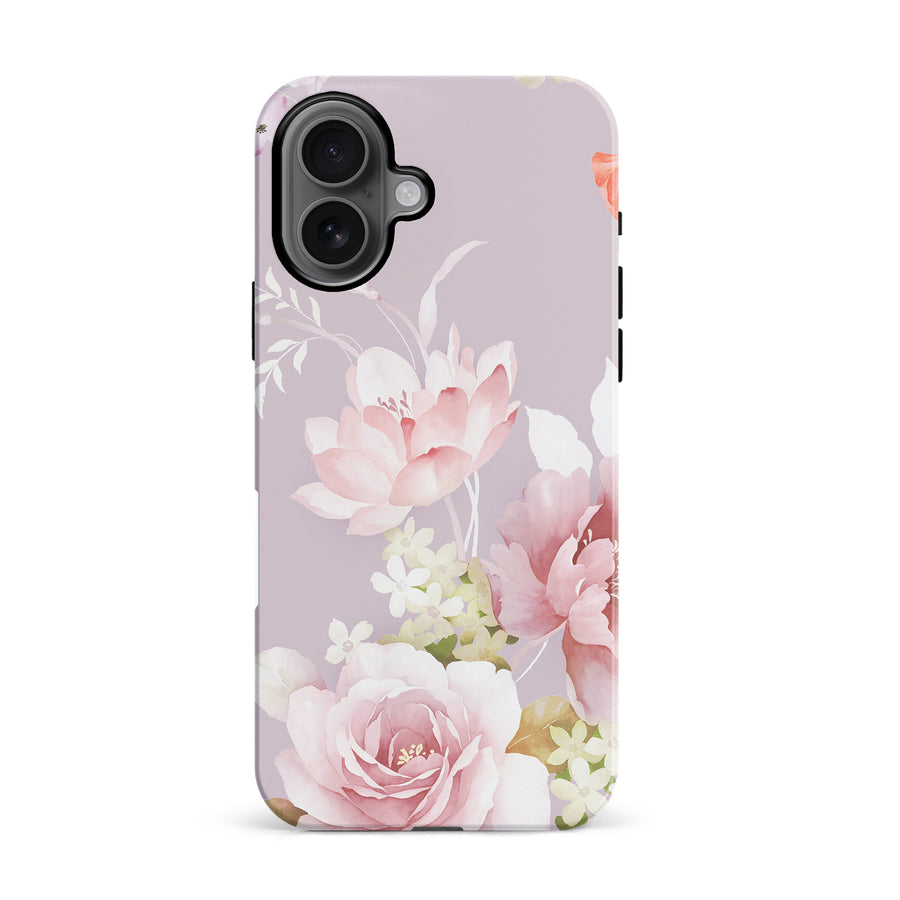 iPhone 16 Pink Floral Phone Case