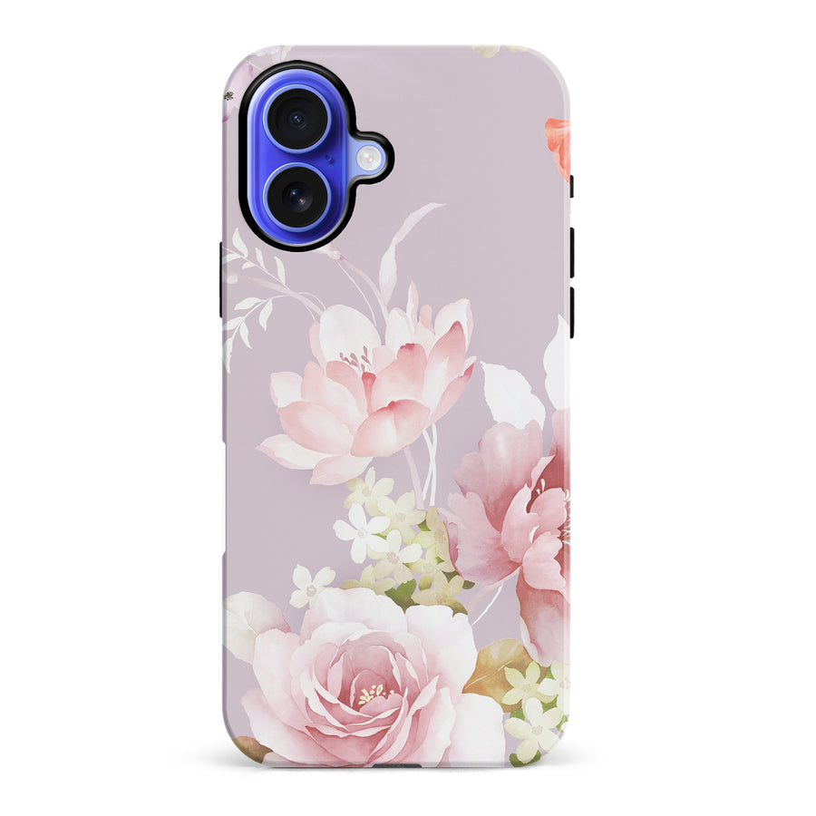 iPhone 16 Plus Pink Floral Phone Case