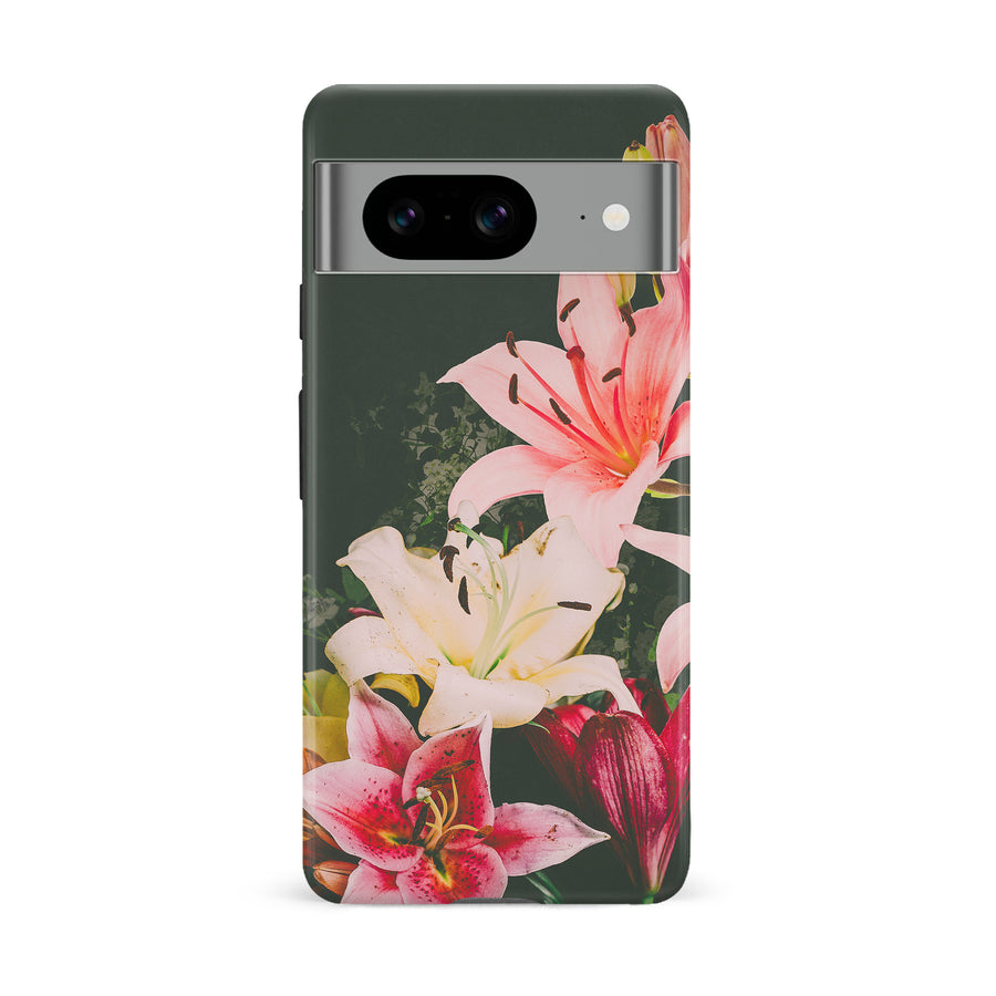 Google Pixel 8 Lily Phone Case in Black