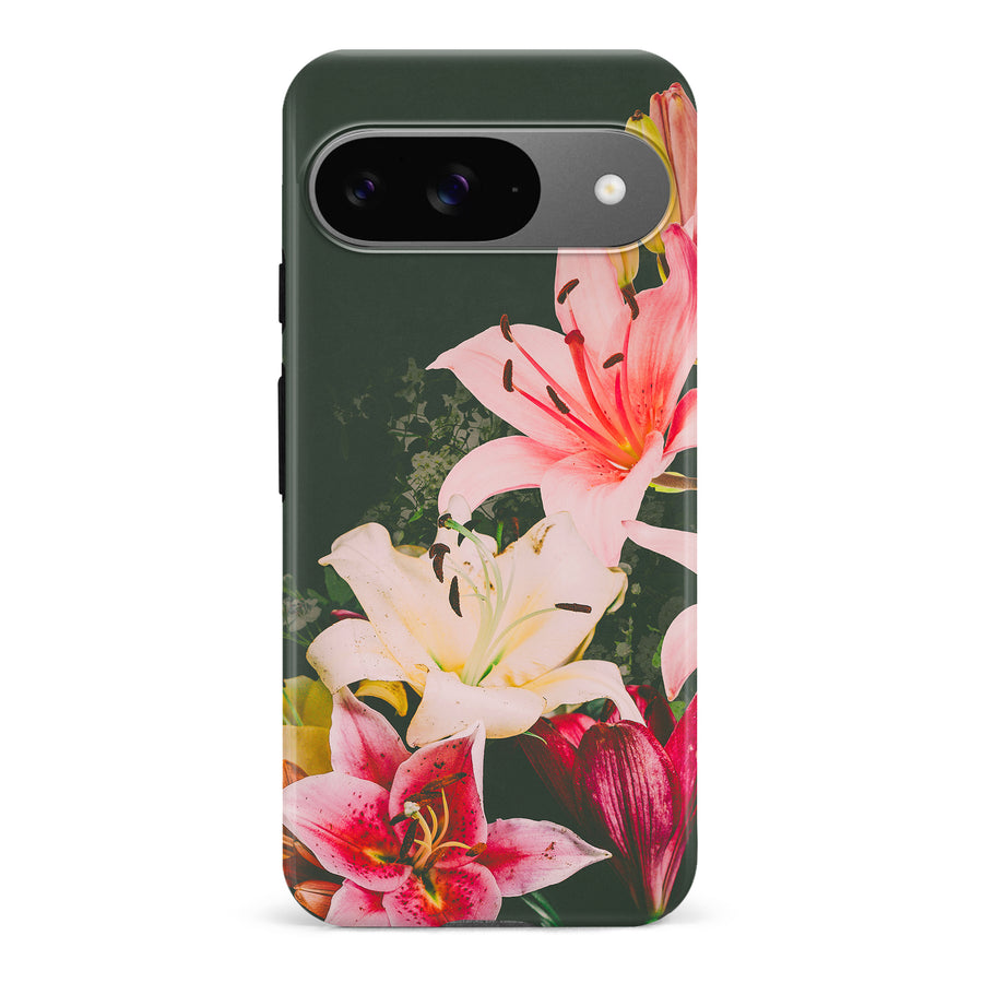 Google Pixel 9 Lily Phone Case in Black