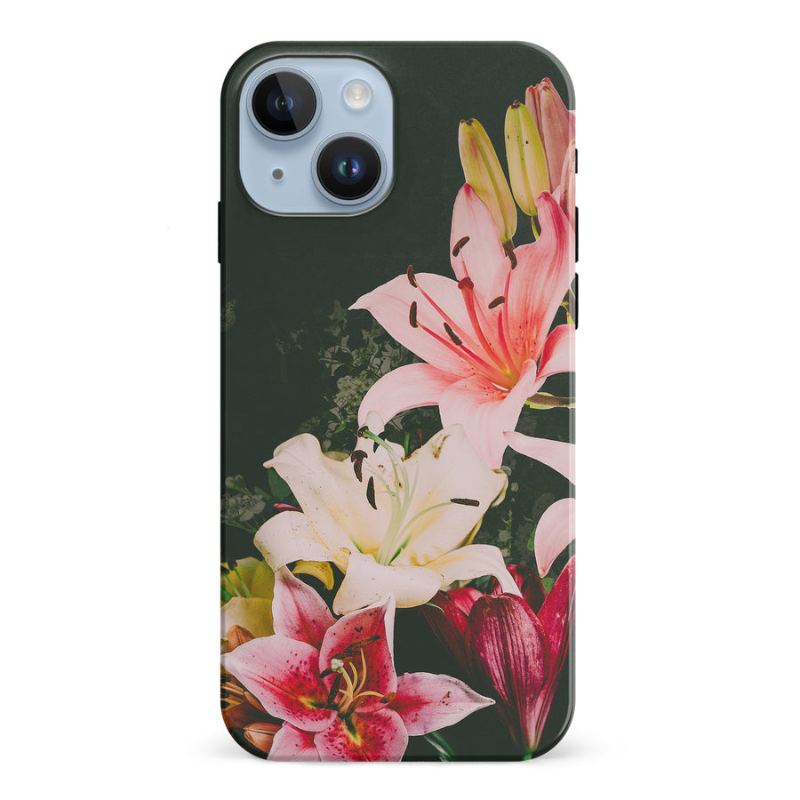 iPhone 15 Lily Phone Case in Black