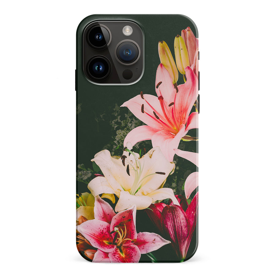 iPhone 15 Pro Max Lily Phone Case in Black