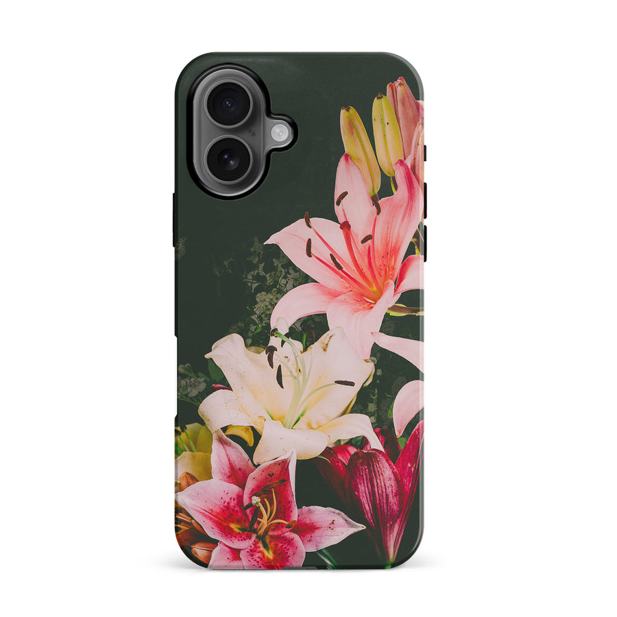 iPhone 16 Lily Phone Case in Black