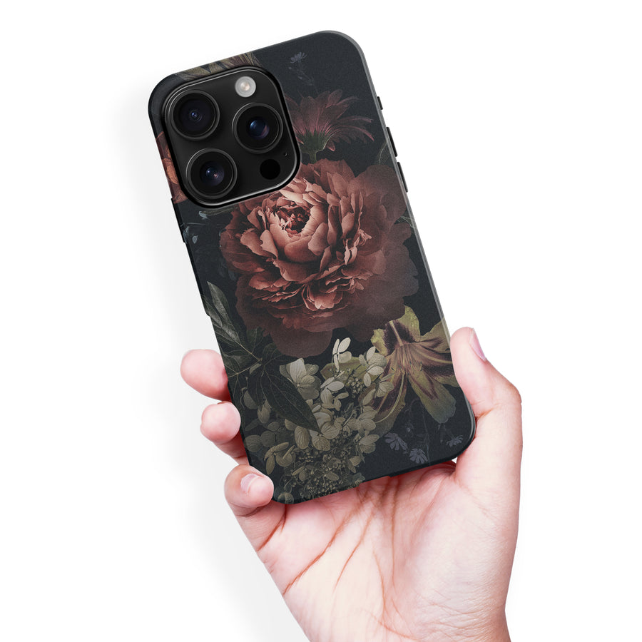 iPhone 16 Pro Max floral phone case in black