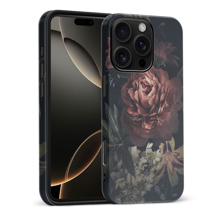 iPhone 16 Pro Max floral phone case in black