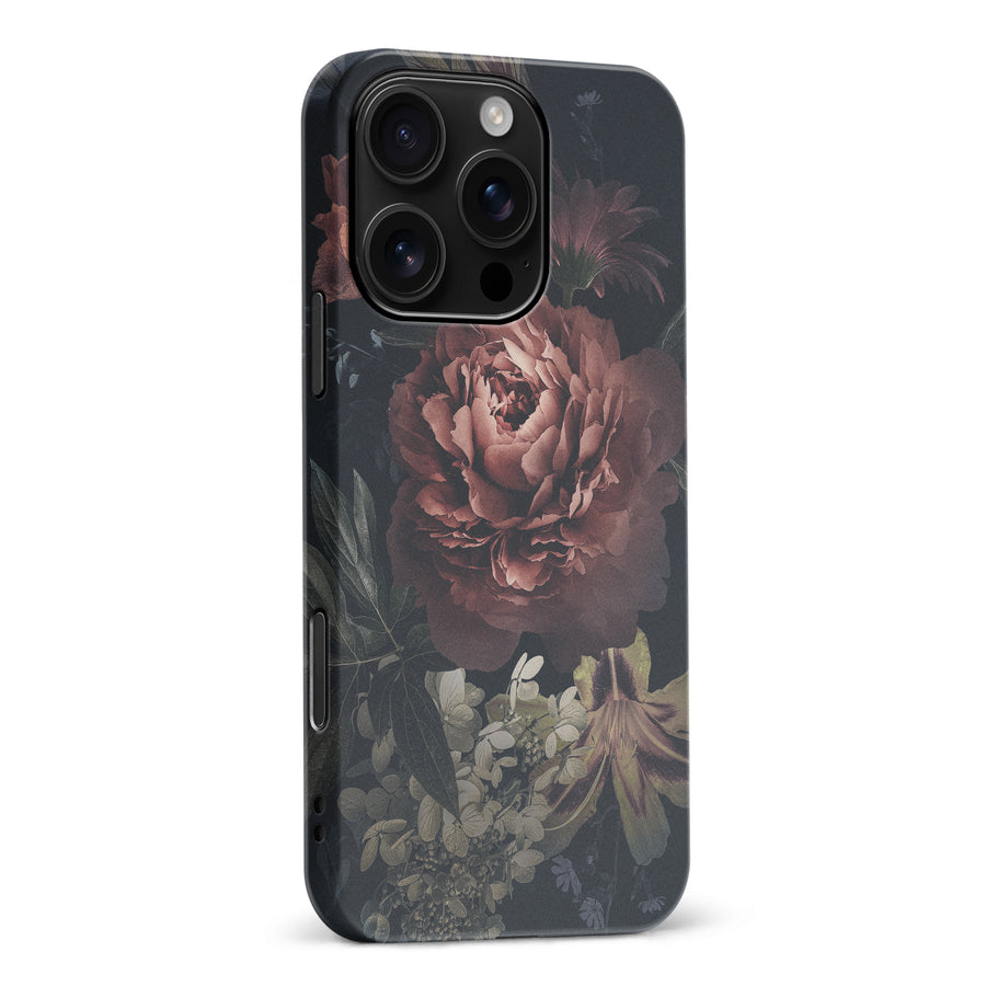 iPhone 16 Pro Max floral phone case in black