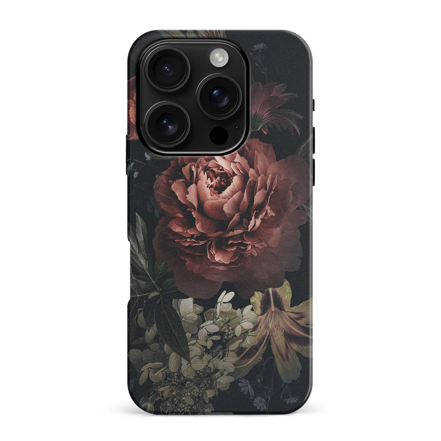 iPhone 16 Pro Max floral phone case in black