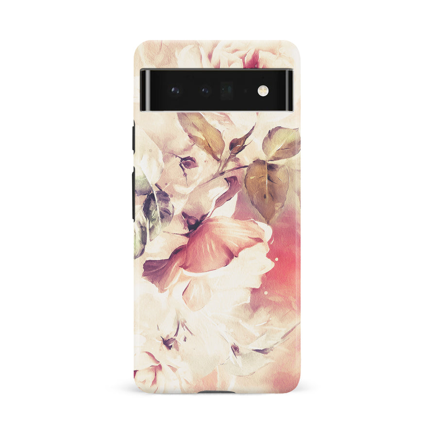 Google Pixel 6A Blossom Phone Case in Cream