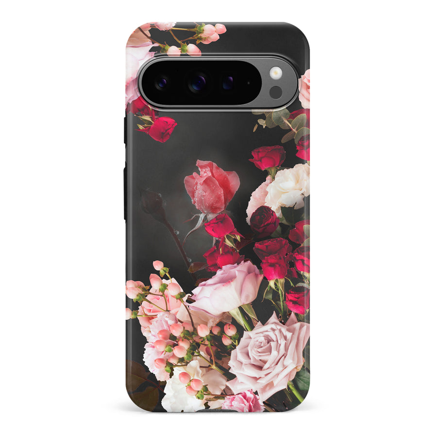 Google Pixel 9 Pro Roses Phone Case in Black