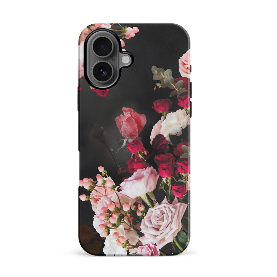 iPhone 16 Roses Phone Case in Black