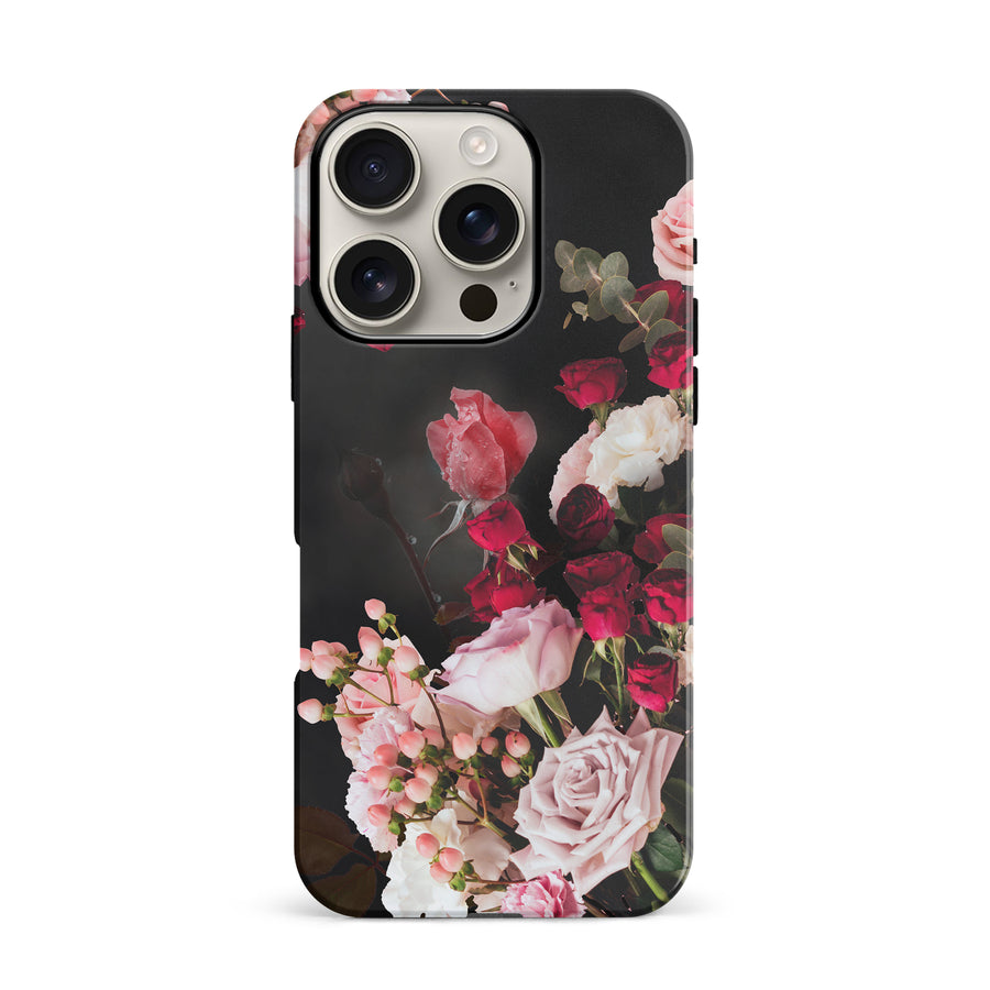 iPhone 16 Pro Roses Phone Case in Black