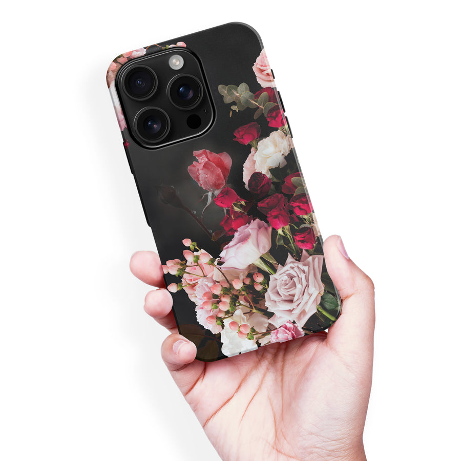 iPhone 16 Pro Max Roses Phone Case in Black