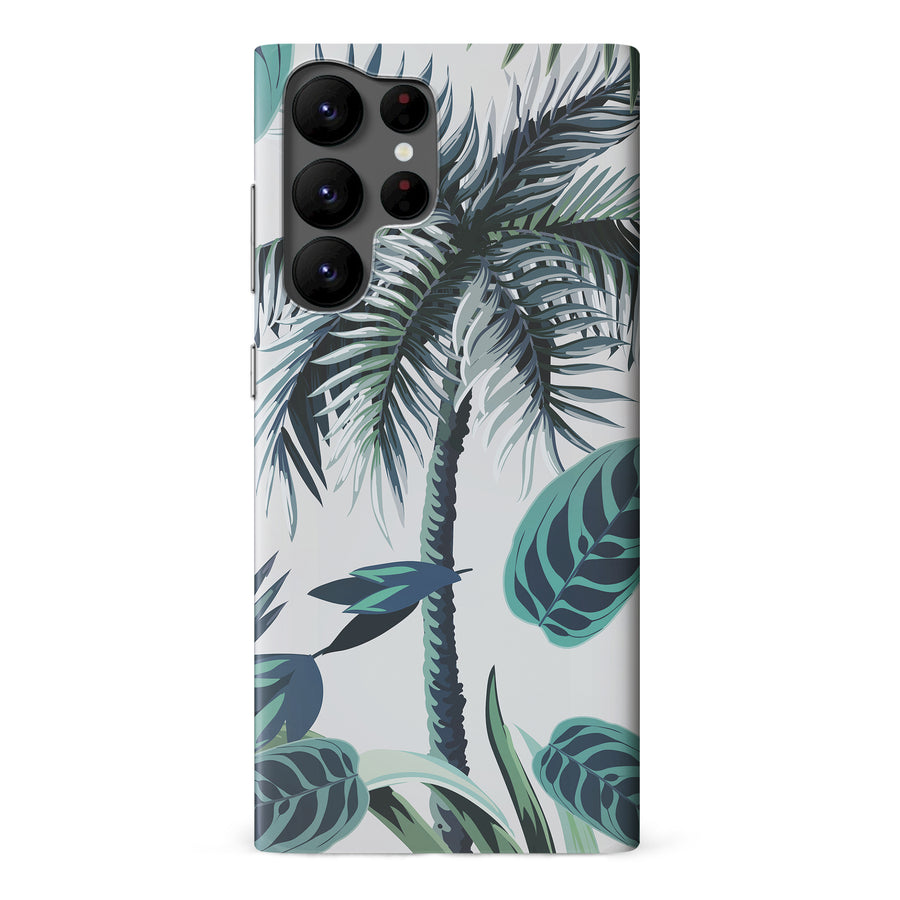 Samsung Galaxy S22 Ultra Coconut Tree Phone Case in White